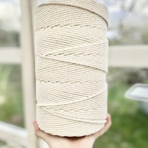 GIANT MAKRAM ECO LUSH 3-slået, Natural, 4 mm