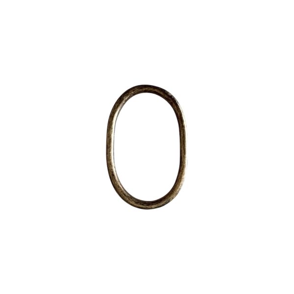 Oval metalring, gammel messing, 1 stk