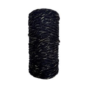 MAKRAM SERENITY 1-slået garn, Black Glitter, 2,5 mm