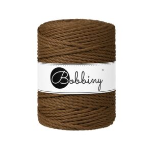 Bobbiny 3-slået, 5 mm, Nut Brown