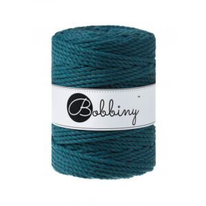 Bobbiny 3-slået, 5 mm, Peacock Blue