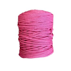 MAKRAM OUTDOOR Braided garn, Fuchsia Pink, 3-5 mm